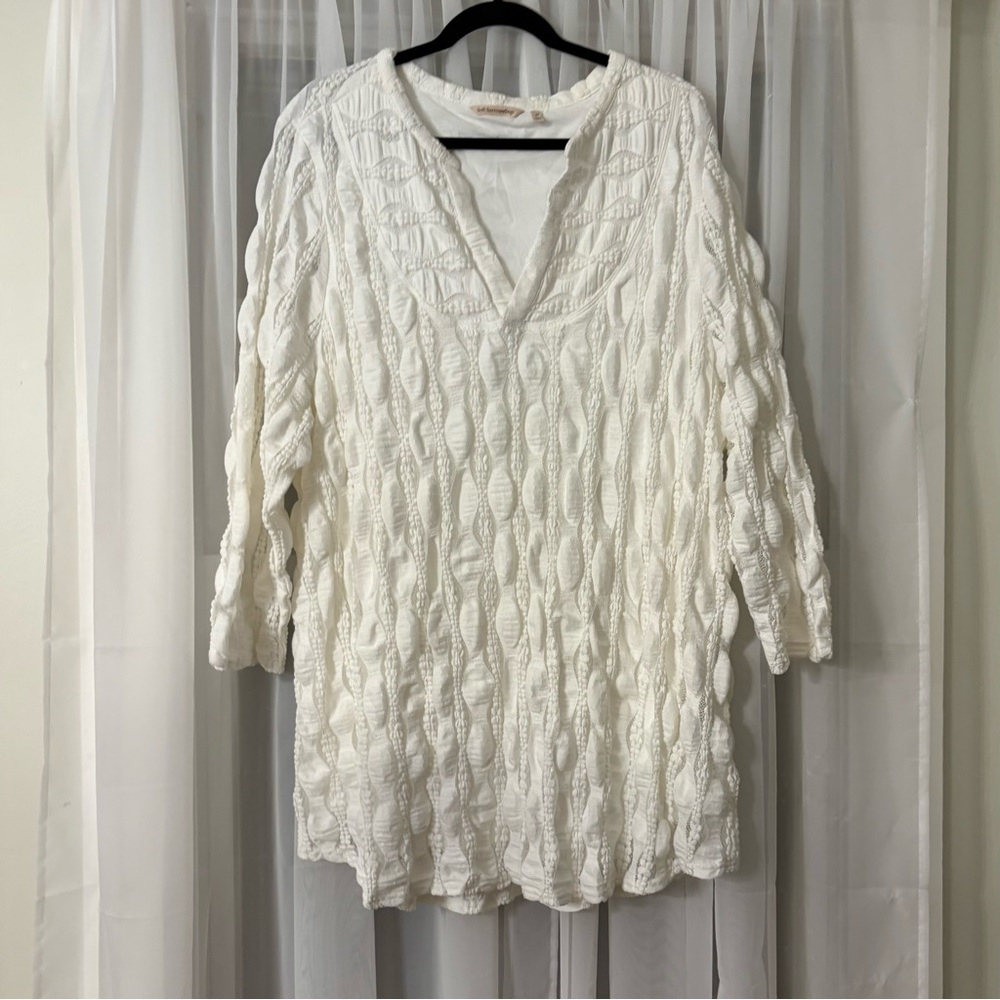 Soft Surroundings Cream Textured Top
